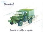 Army Transport Truck Watercolor