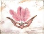 Pink Ballroom Mask Watercolor