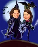 Wizard and Witch Caricature from Photos