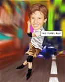 Roller Blading Caricature from Photos