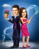 Magic Husband & Wife Caricature from Photos
