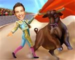 Bullfight Caricature from Photos