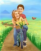 Riding Thru the Fields Caricature from Photos