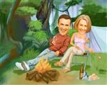 Campfire Fun Caricature from Photos