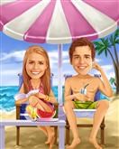 Life’s A Beach Caricature from Photos