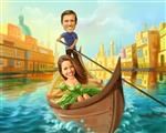 Gondola Ride Caricature from Photos