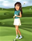 Golf Caricature for Woman from Her Photo