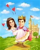 The Knight and the Princess Caricature from Photos