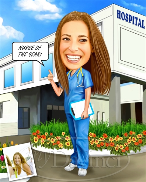 Nurse Caricature from Photo