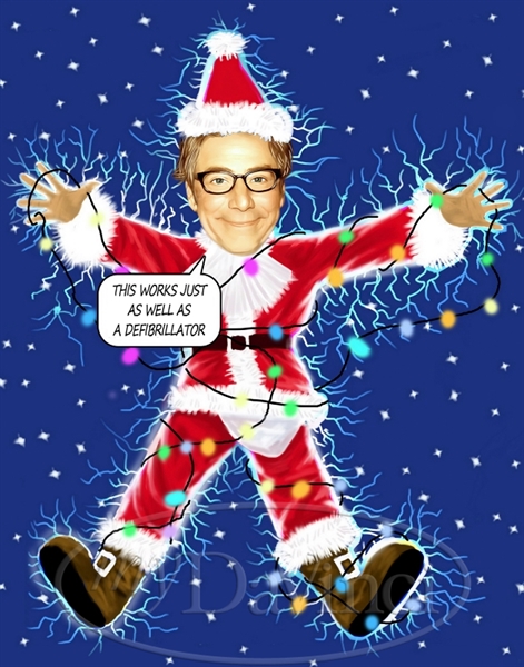 Shocked Santa Caricature for Christmas from Photo