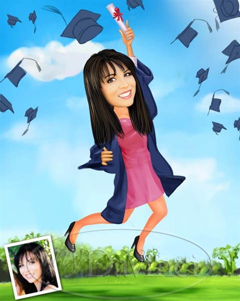 Graduation Caricature for Her from Photo