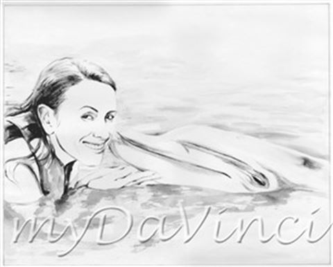 Hand Painted Ink Rendering Portraits from Photos