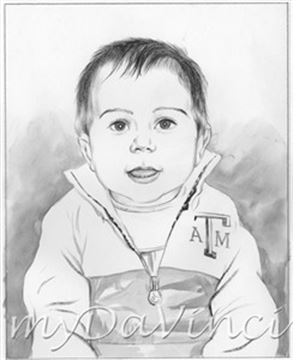 Hand Painted Ink Rendering Portraits from Photos