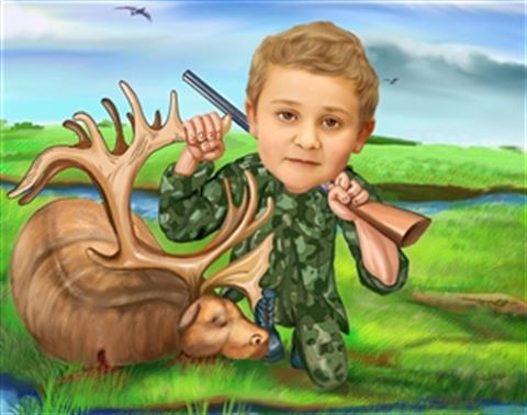 Hunting Man Caricature from Photo