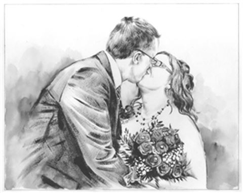Hand Painted Ink Rendering Portraits from Photos
