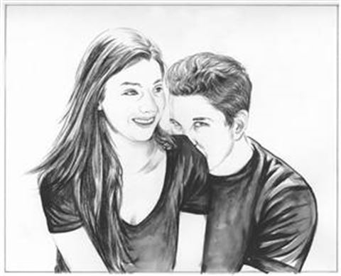 Hand Painted Ink Rendering Portraits from Photos