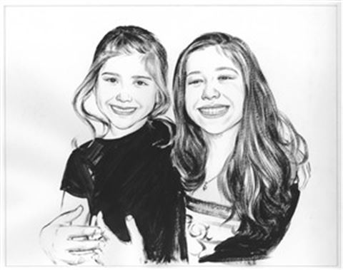 Hand Painted Ink Rendering Portraits from Photos
