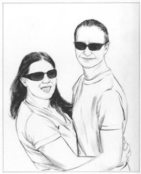 Hand Painted Ink Rendering Portraits from Photos