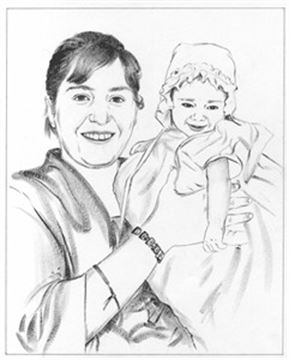 Hand Painted Ink Rendering Portraits from Photos