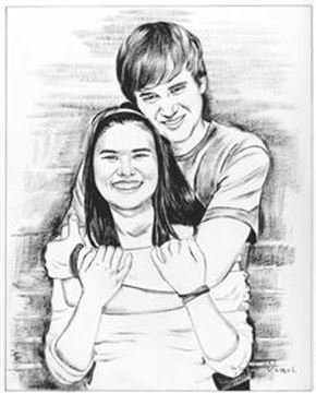 Hand Painted Ink Rendering Portraits from Photos