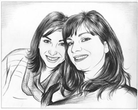 Hand Painted Ink Rendering Portraits from Photos