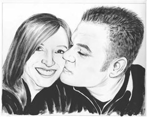 Hand Painted Ink Rendering Portraits from Photos