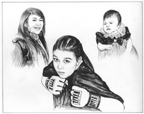 Hand Painted Ink Rendering Portraits from Photos