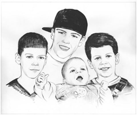 Hand Painted Ink Rendering Portraits from Photos