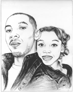 Hand Painted Ink Rendering Portraits from Photos