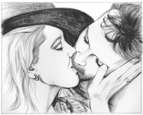 Hand Painted Ink Rendering Portraits from Photos
