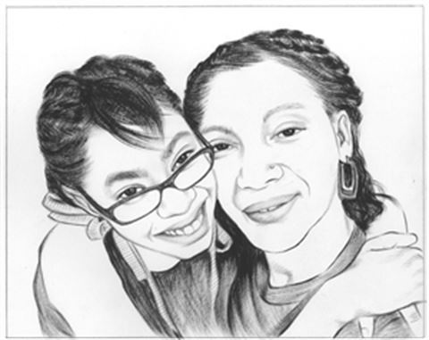 Hand Painted Ink Rendering Portraits from Photos