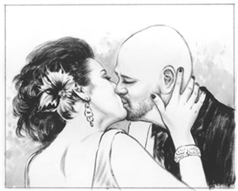 Hand Painted Ink Rendering Portraits from Photos