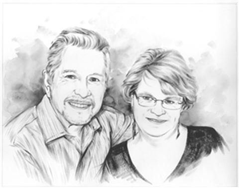 Hand Painted Ink Rendering Portraits from Photos