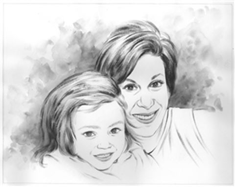Hand Painted Ink Rendering Portraits from Photos