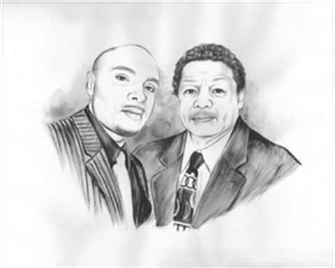 Hand Painted Ink Rendering Portraits from Photos