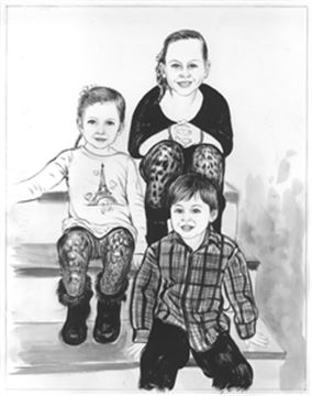 Hand Painted Ink Rendering Portraits from Photos