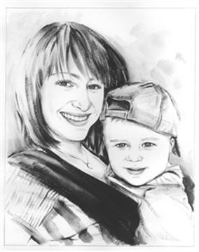 Hand Painted Ink Rendering Portraits from Photos