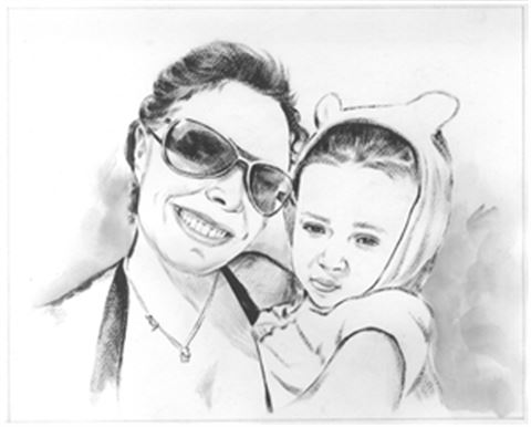 Hand Painted Ink Rendering Portraits from Photos