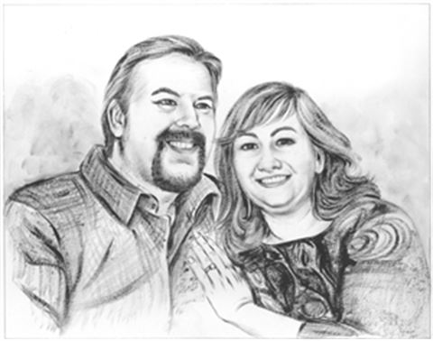 Hand Painted Ink Rendering Portraits from Photos