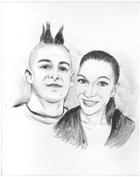 Hand Painted Ink Rendering Portraits from Photos