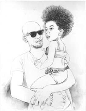 Hand Painted Ink Rendering Portraits from Photos