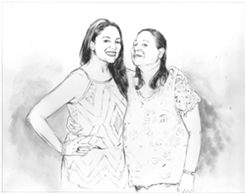 Hand Painted Ink Rendering Portraits from Photos