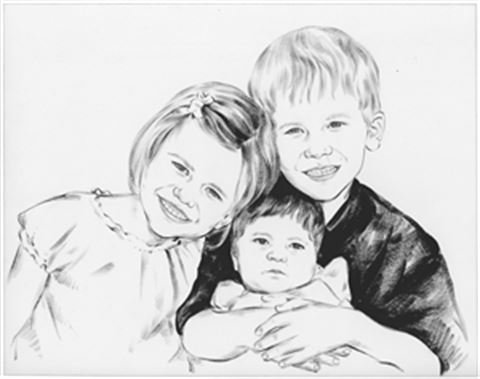 Hand Painted Ink Rendering Portraits from Photos