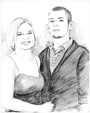 Hand Painted Ink Rendering Portraits from Photos