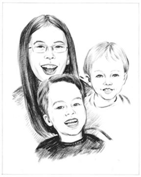 Hand Painted Ink Rendering Portraits from Photos