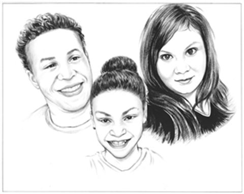 Hand Painted Ink Rendering Portraits from Photos