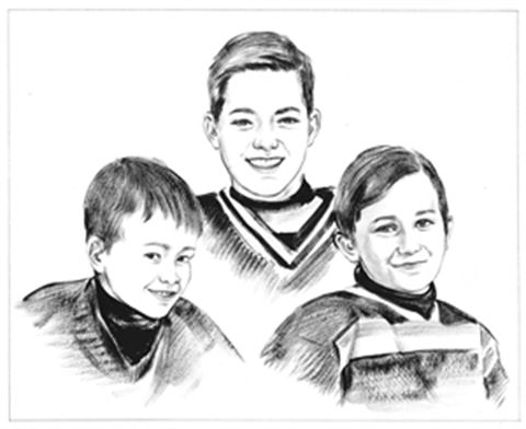 Hand Painted Ink Rendering Portraits from Photos