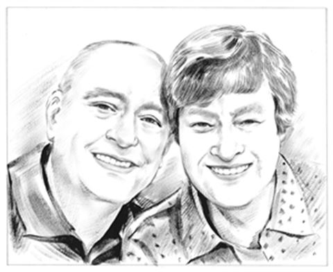 Hand Painted Ink Rendering Portraits from Photos