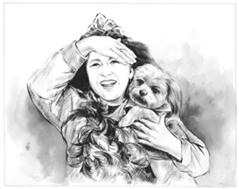 Hand Painted Ink Rendering Portraits from Photos