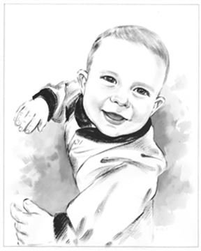 Hand Painted Ink Rendering Portraits from Photos